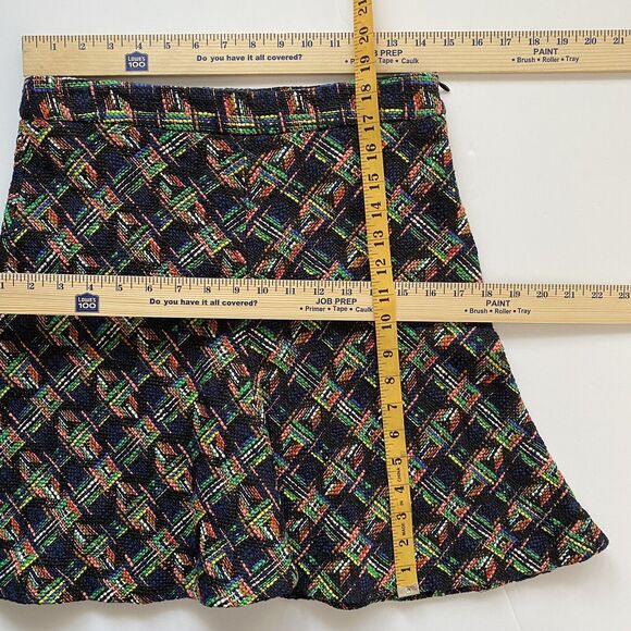 Zara Woman Medium Skirt Tweed Plaid A-line Flared Skirt Bright Colorful Preppy - Picture 5 of 5